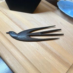 5/25$ Hair comb Vintage wooden bird shape Carved Vintage Comb